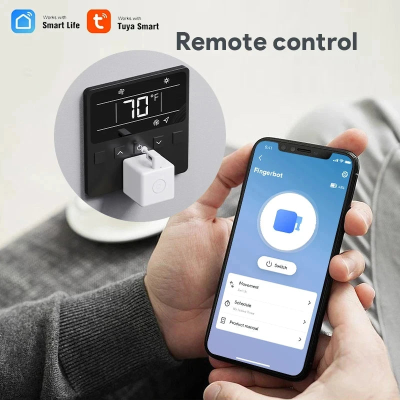 Tuya Zigbee Smart Touch Fingerbot plus Type-C Rechargeable Robot Button Pusher Arm Switch Works with Alexa Google Home Alice