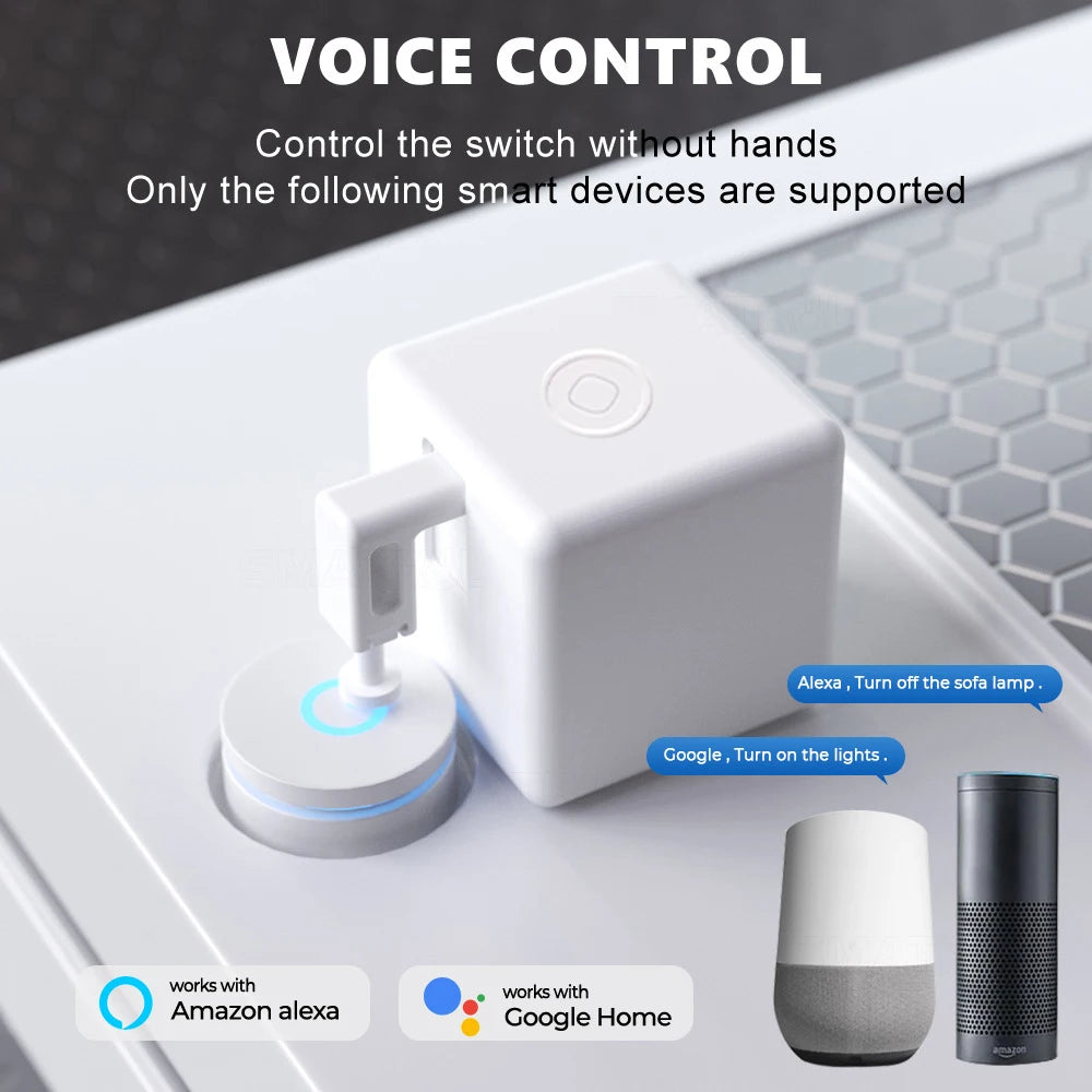 Tuya Zigbee Smart Touch Fingerbot plus Type-C Rechargeable Robot Button Pusher Arm Switch Works with Alexa Google Home Alice