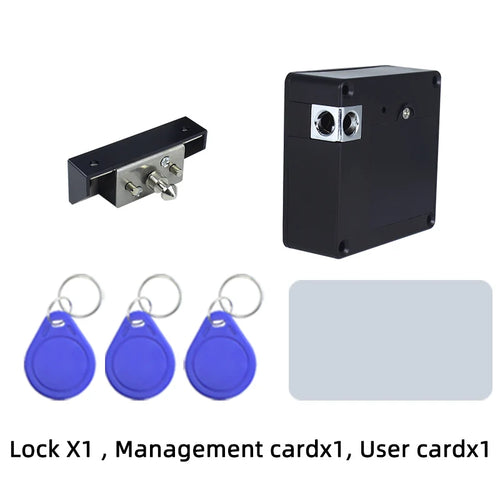 RFID Smart Drawer Storage Cabinet Lock, Battery Driven Low Battery Reminder, Can Be Set to Open Multiple Locks with One Card