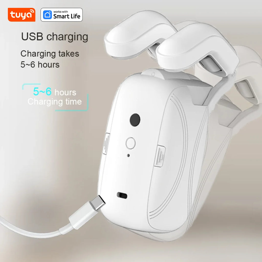 Tuya Smart Curtain Robot ( Roman Rod Track) Bluetooth APP Short Range Control, Timed Switch, Pull-To-Start, 8KG Load Capacity